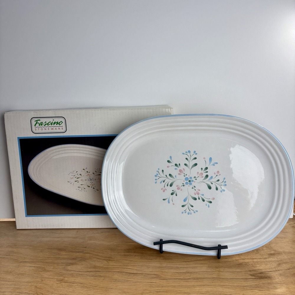 Vintage Yamaka Fascino Storeware 12.5" Oval Serving Platter in Original Box